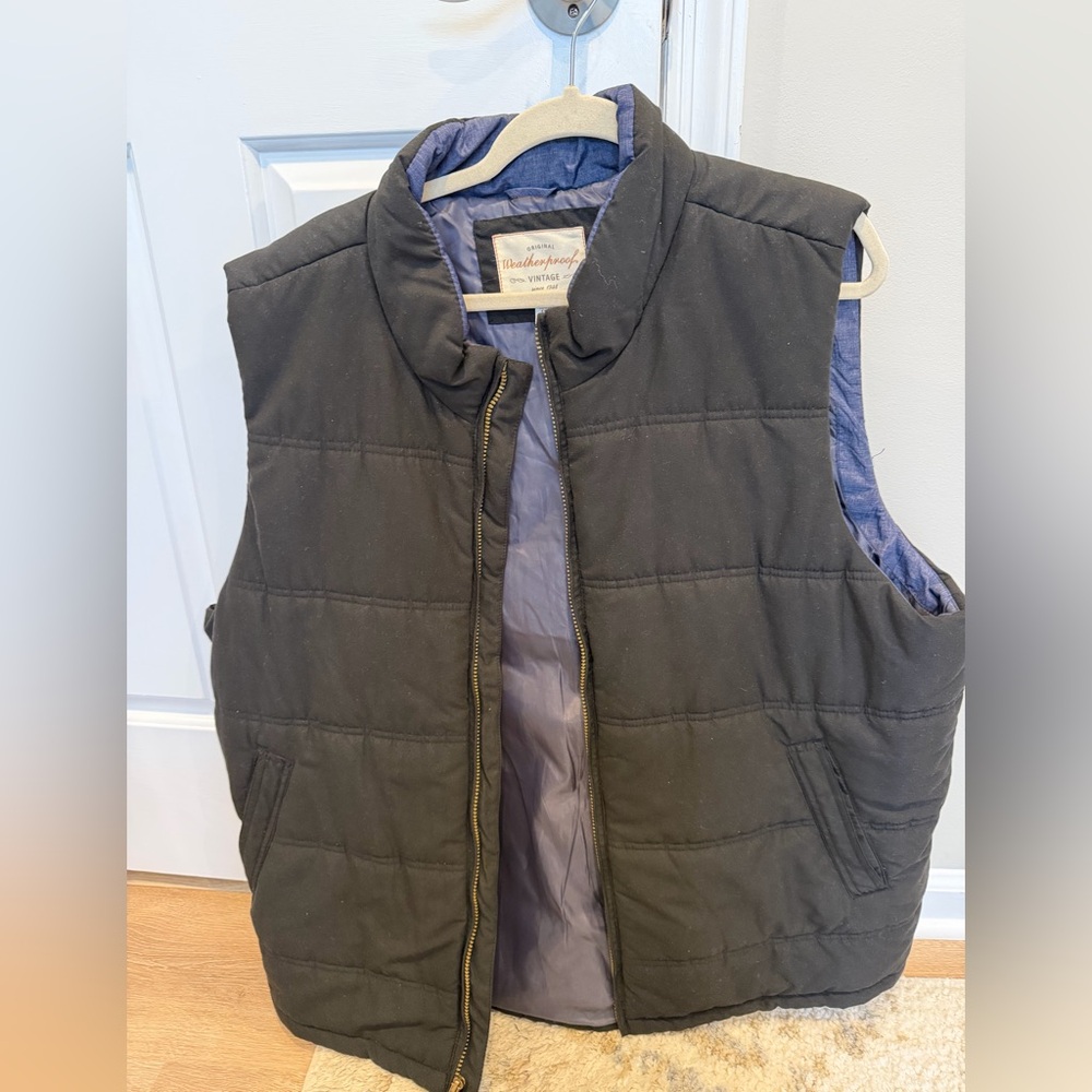 Weatherproof Vintage Men's Vest Size 3X XXXL Black Full Zip Pockets